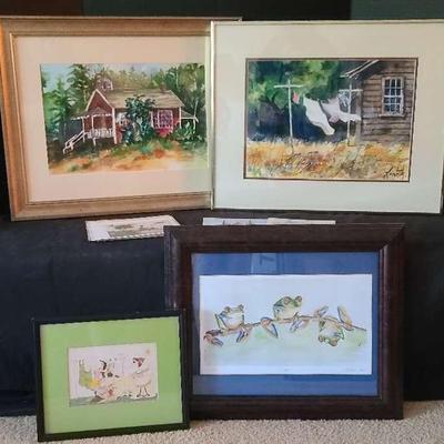 Framed Artwork and Cards Collection Featuring Artists Lambeth, Hamilton & More