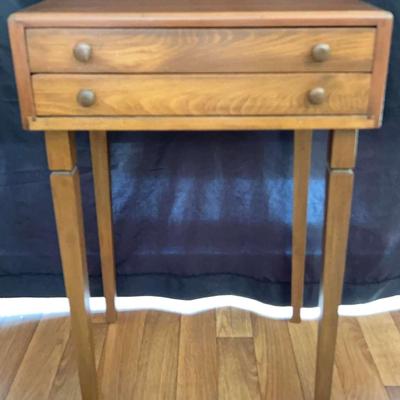 Mid-Century Two Drawer Side Table 