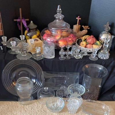 Elegant Glass Decor Collection Featuring Apothecary Jar, Candleholders & More