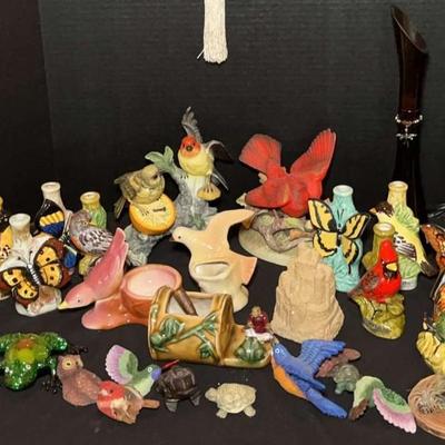 Colorful Bird Figurine & Italian Decorative Bottle Collection