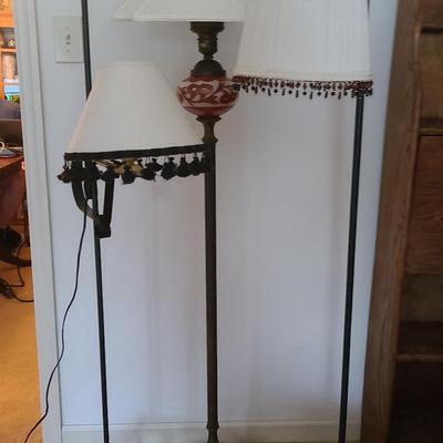Three Assorted Floor Lamps with Decorative Shades