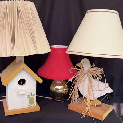Whimsical Table Lamps Featuring Goose and Birdhouse Designs