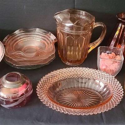 Vintage Pink & Amber Depression Glass Collection