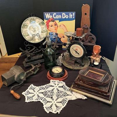 Vintage Scales, Cheese Grater & Patriotic Decor Assortment