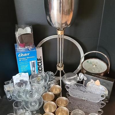 Barware Collection Featuring Oster Wine Opener, Ice Bucket & Metal Stand