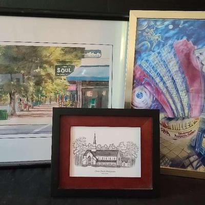 Framed Augusta and Evans Artwork Collection (Soul Bar, Miller Theater & More)