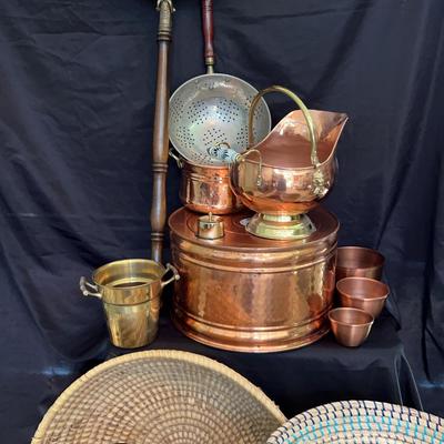 Copper Bowls And Baskets Featuring A Copper Bed Warmer