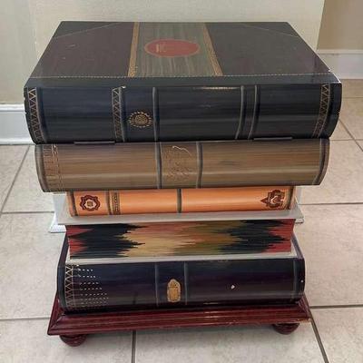 Stack Of Books Side Table With Storage