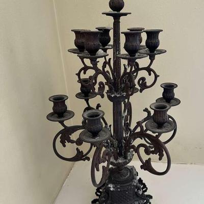 Vintage 12 Light - Cast Iron Candelabra
