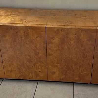 1960s Vintage Arthur Umanoff Burled Olivewood 3 Door Credenza