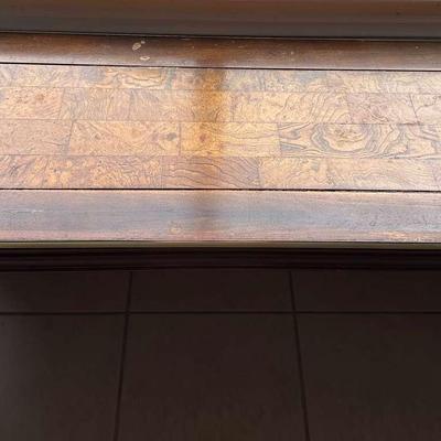 Vintage Wood with Brass Accents Sofa Table 