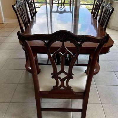 Duncan Fyfe Style Dinning Room Table And Six Chairs