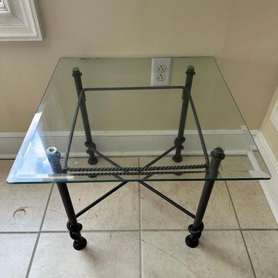 Metal And Glass Side Table