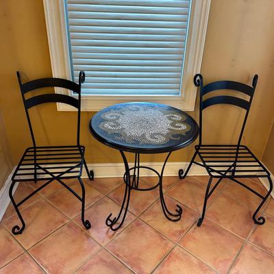 Bistro Set With Mosiac Table