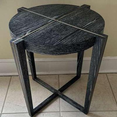 Black Wood With Brass Accent Table