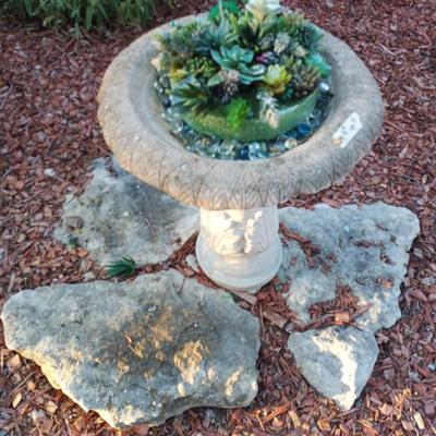 Sale Photo Thumbnail #147: Concrete birdbath "as is"