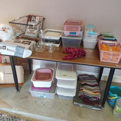 Sale Photo Thumbnail #130: Assorted containers & storing boxes