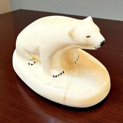 Louie ozenna signed carved polar bear figurine