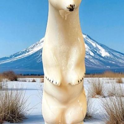 Polar bear inuit carved figurine