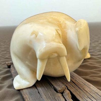 Inuit carved walrus figurine 2