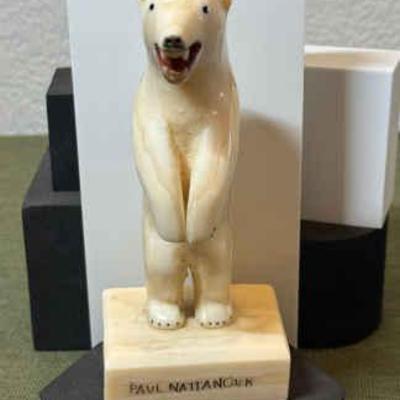 Paul nattanguk signed polar bear carving