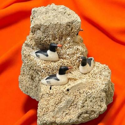 Inuit carving common merganser"