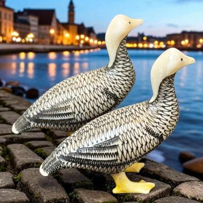 Pair of scrimshaw emperor geese
