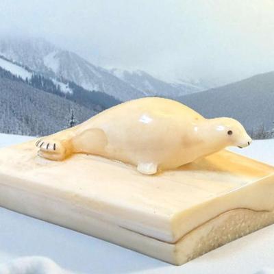 Inuit artist signed truman" figurine