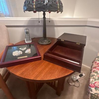Teak round side table