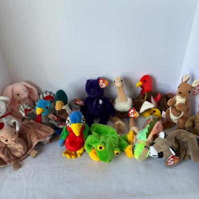 TY Beanie Babies Collection –14 Assorted Animal Plush Toys with Tags