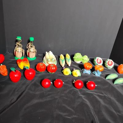 Whimsical Fruit & Vegetable Salt and Pepper Shaker Collection – Ceramic & Glass
