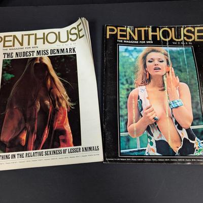 Lot of 2 Vintage Penthouse Magazines – Vol. 2 No. 8 & 9 – Classic 1960s Men's Magazines