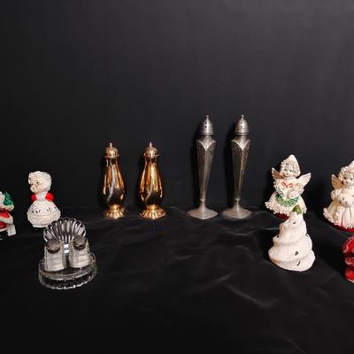 Vintage Holiday & Angel Salt & Pepper Shaker Collection – 5 Sets + 1 Single (11 Total Pieces)