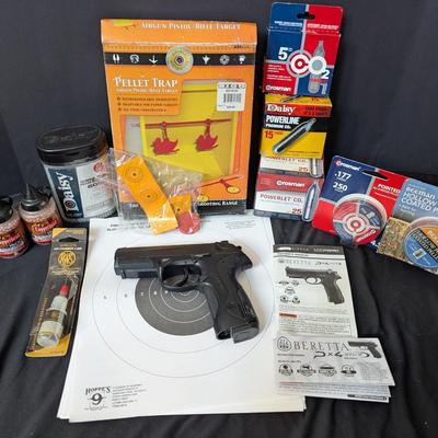 Beretta PX4 Storm CO₂ Air Pistol + Complete Shooting Kit – BBs, Pellets, CO₂, Targets & Trap!