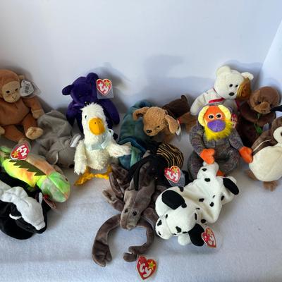 TY Beanie Babies Collection – 15 Assorted Animal Plush Toys with Tags