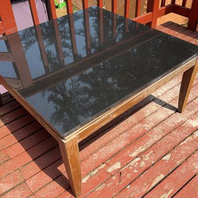 Outdoor Coffee Table With Black Marble Top
