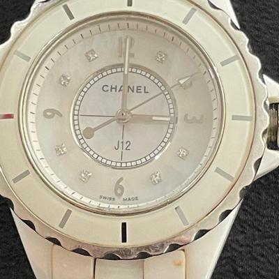 HKM073 - Chanel J12 White Ceramic Diamond Accent Watch