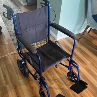 HKM014 Drive Expedition Transport Chair Blue