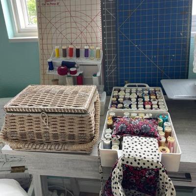 HKM062 - Sewing Circle! Threads, Sewing Basket, Measurement Boards & More!
