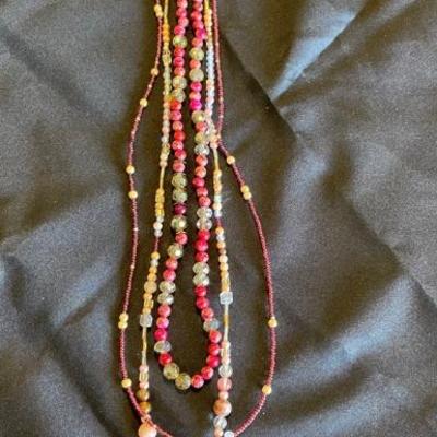 HKM013 - Long Beaded Necklace - 3 In One!