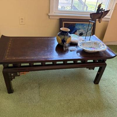 Chinese coffee table showing damaged side other side is fine $60