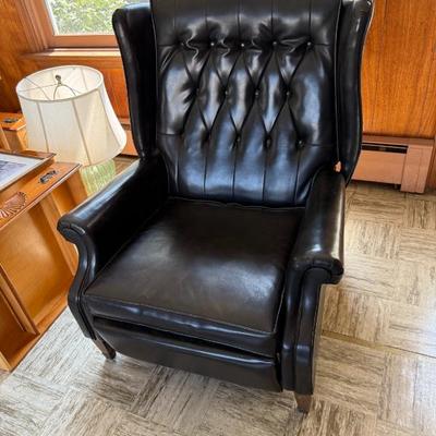MCM black vinyl armchair 