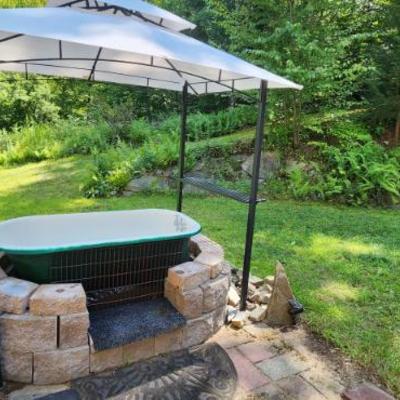 claw foot tub and gazebo