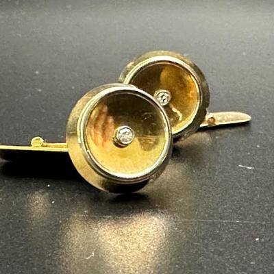 Gold and diamond cufflinks