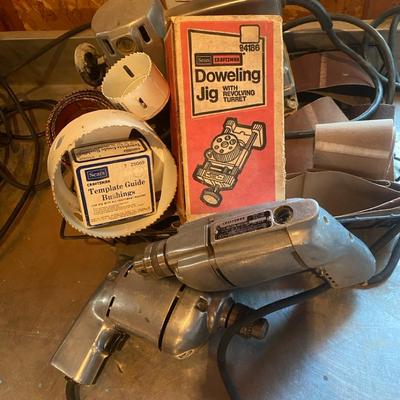  Vintage Craftsman Tools Including Drills, Sander & Doweling Jig 