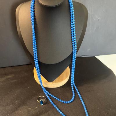 Oops A Daisy Blue Enamel Over Gold Toned Necklaces And Costume Ring