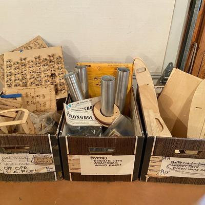 Byron Plane Wing Parts, Engine Mounts, Adapters, Wood Rings, And Partial Plane Kit Parts 