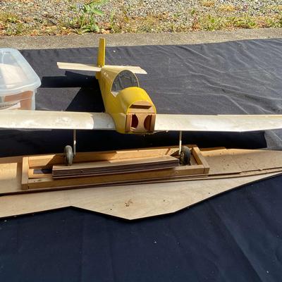 Partially Complete Model Plane With Wheels And Scrap 