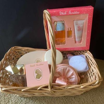  Basket Of Vintage White Shoulders Perfumes & Powders