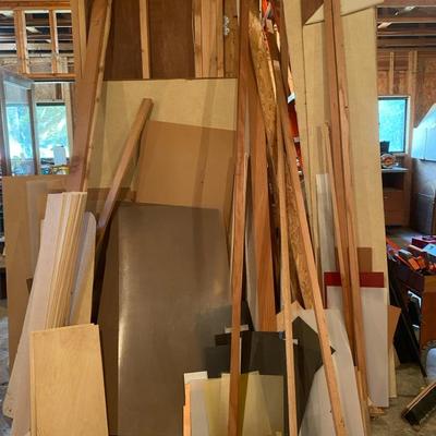 Scrap Wood Lot Of Mostly Balsa Wood Including Some Plastic Vinyl Pieces